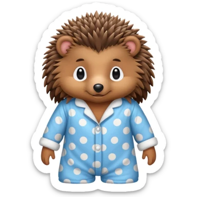 hedgehog in pajama sticker