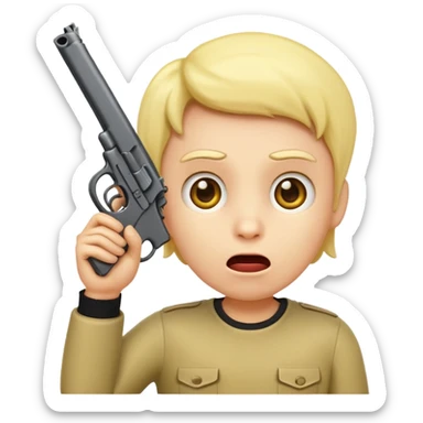 Emoji killing itself with a gun  sticker
