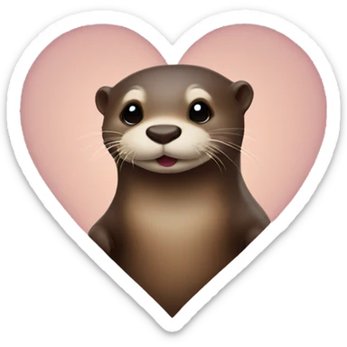 Otter heart sticker