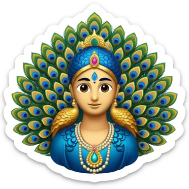 Murugan vel emoji with peacock sticker