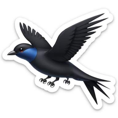 Black swallow flying sticker