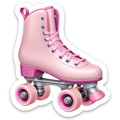 light pink and white roller skate with light pink wheels  sticker