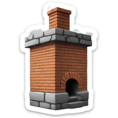 Brick chimney with smoke and barbed wire sticker