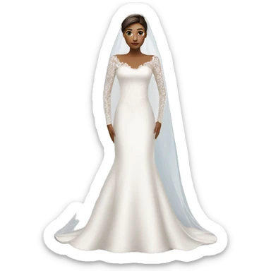 Long sleeve wedding dress sticker