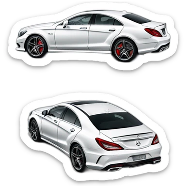 white cls 63 back view and side view sticker