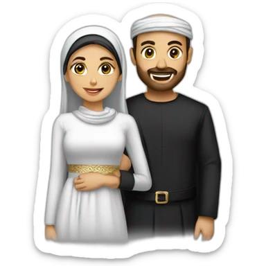 couple musulman homme noir femme arabe sticker