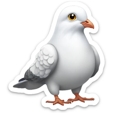 Pigeon in white hoodie sticker