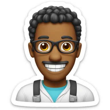 Nerd with goofy teeth  sticker