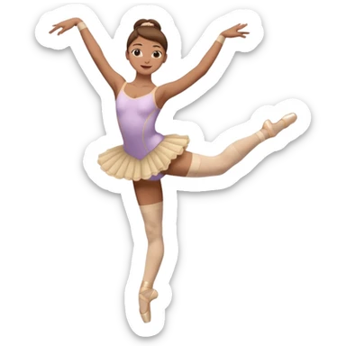 Ballet dancer in just over the knee socks, leotard and long brown hair sticker