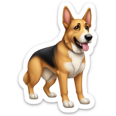 Hound dog with German shepherd coloring sticker