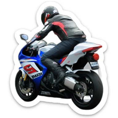 Emmanuel macron en Suzuki GSXR de 2008 sticker