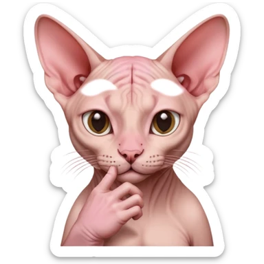 Sphynx cat nose picking sticker