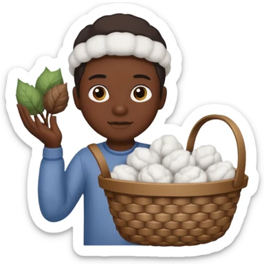 slave holding a basket with cotton sticker