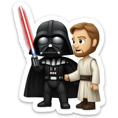Darth vader vs obi wan sticker