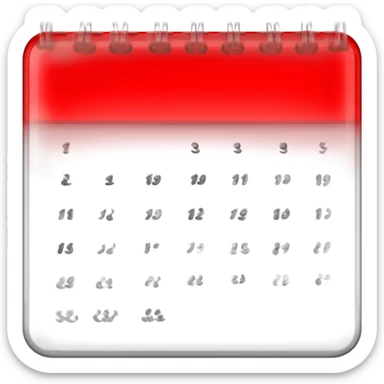 Calendário vermelho vidro sticker