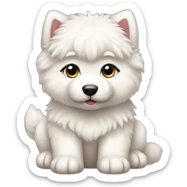 samoyed sit puppy full body sticker