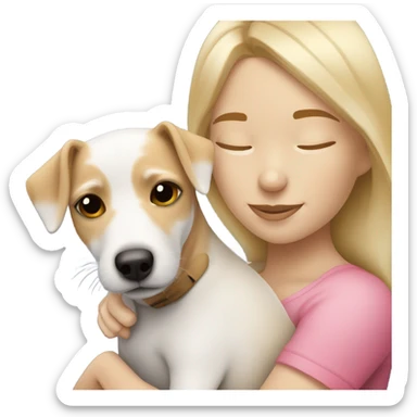 Blonde girl snuggling jack ru sticker