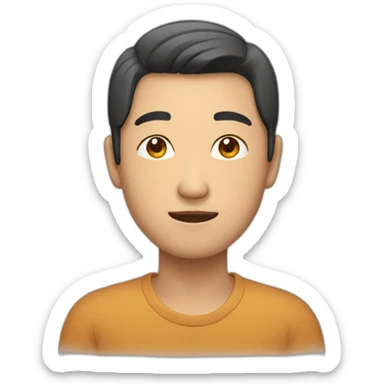 asian man with middle part sticker