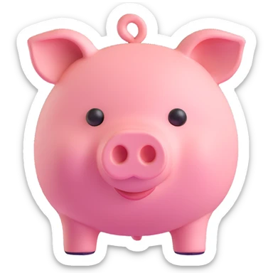 funny piggy, 3D cartoon style sticker