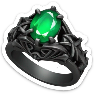 gothic ring with green stone sticker