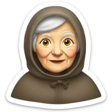 an old lady; babushka sticker