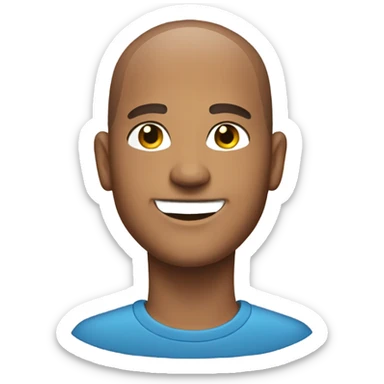 male portrait with buzz cut smile  sticker