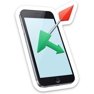 mobile phone and arrow sticker