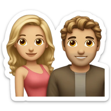 couple in love Tito with brown hair and man with light hair sticker