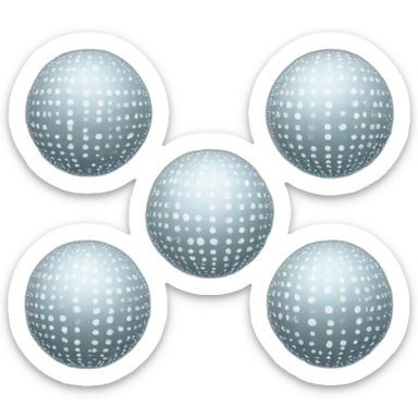 a transparent sphere made of dots sticker