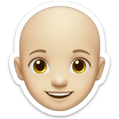 baby-smiling-with-grey-skin-bald sticker