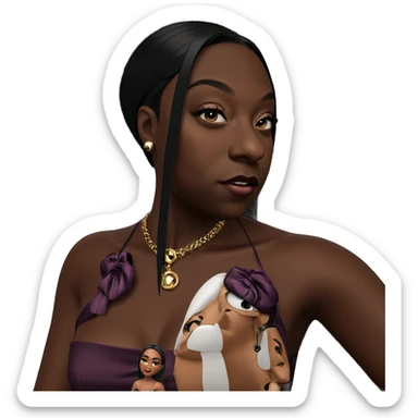 dark beauty in elegant dress sticker