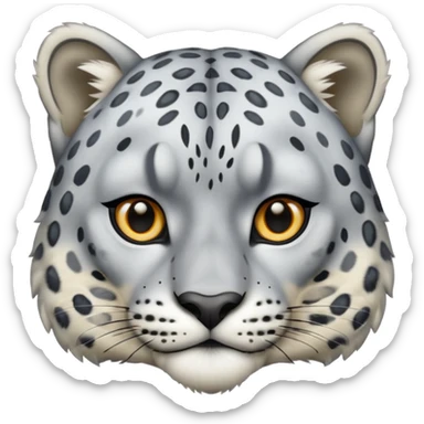 Snow leopard head sticker