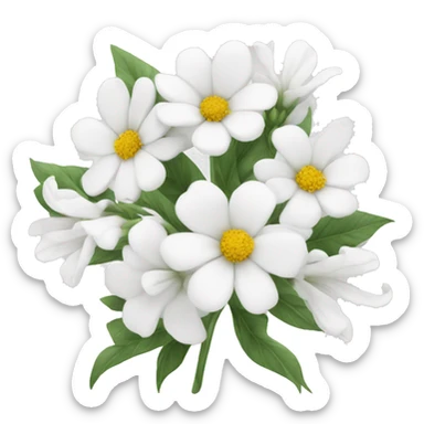 All white flowers sticker