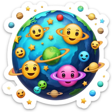 Has un planeta de emojis  sticker