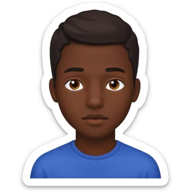 Une homme de 17 ans il a la peau noir foncé , des lèvres pulpeuses et un regard nonchalant sticker