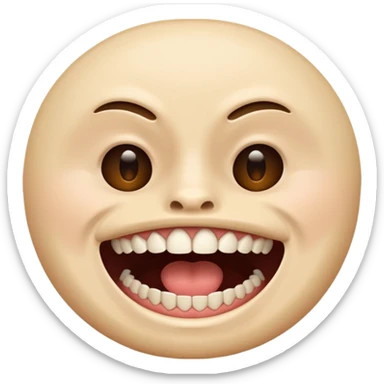 a face with a large opened mouth sticker