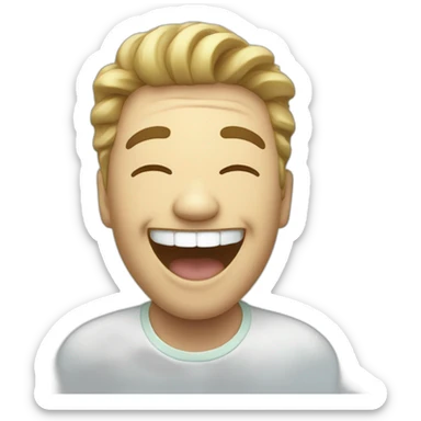 laughing person who is grabbing mint sticker