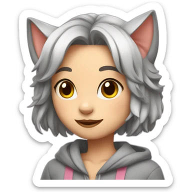 a cute cat-girl sticker