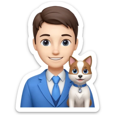 Genera una mascota considerando Instructor joven
Estilo 3D moderno, carismático (tipo animación profesional)
Sonrisa natural, mirada cercana
Colores blanco y azul
Vestimenta empresarial casual sticker