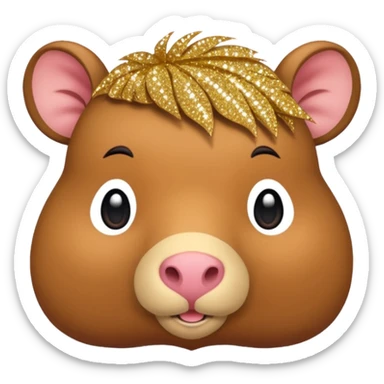 Capivara fofa com gliter sticker