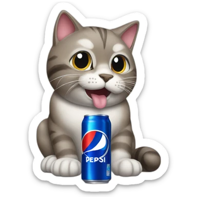 Cat drinking pepsi sticker