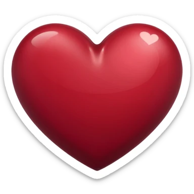 Burgundy red heart sticker