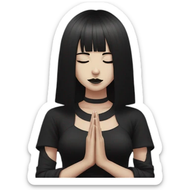 goth girl meditating sticker