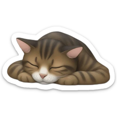 A cat sleeping on a desk sticker