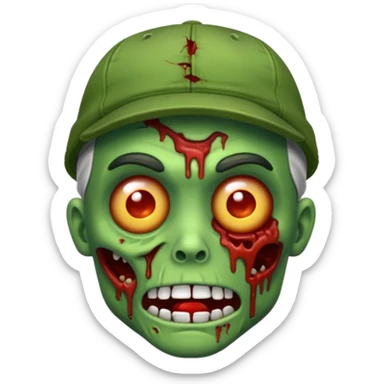 Create a zombie emoji with a cap sticker