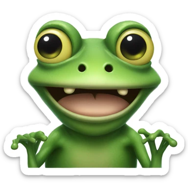 creepy frog pledging allegiance  sticker