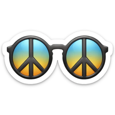 sunglasses emoji with a peace sign combo  sticker