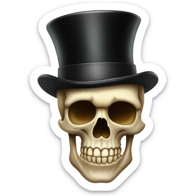skull top hat sticker
