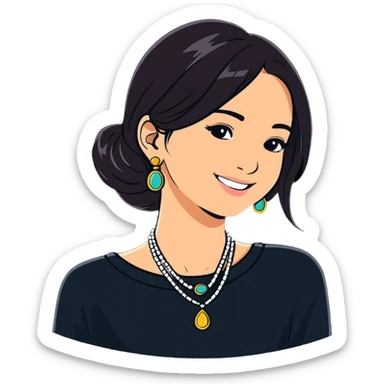 girls smiling with jewelry sticker