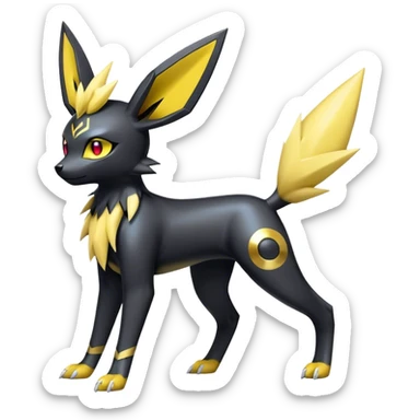 Shiny Cool Umbreon-Jolteon-Fakemon-hybrid-fusion- full body sticker
